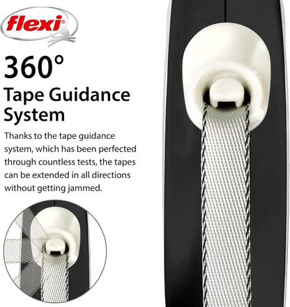 Flexi New Comfort Tape Grey & Black Extra Small 3m Retractable Dog Leash/Lead for dogs up to 12kgs/26lbs Extra Small (3m)