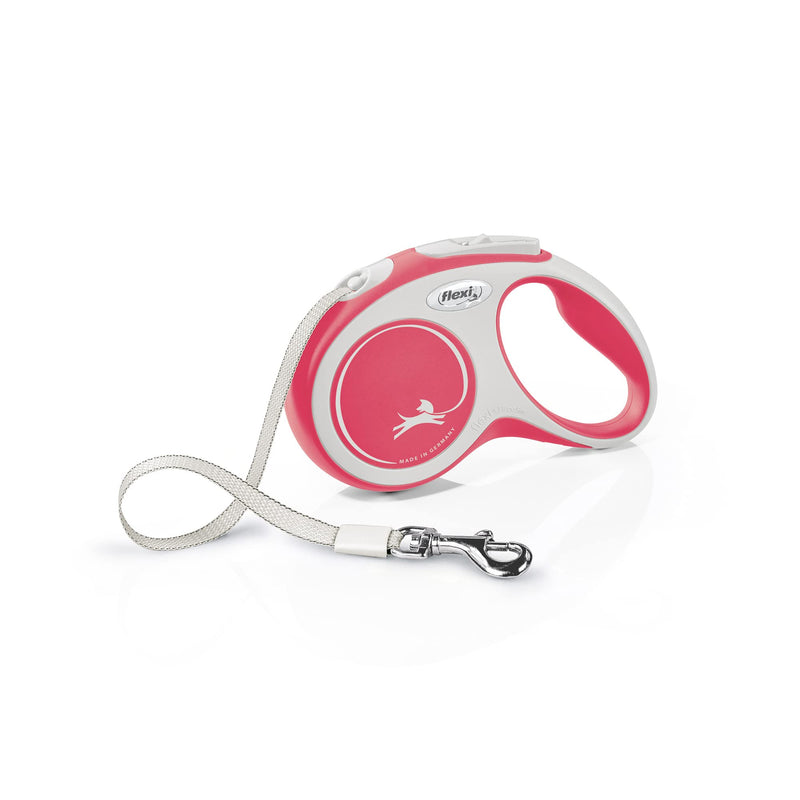 Flexi New Comfort Tape Grey & Red Small 5m Retractable Dog Leash/Lead for dogs up to 15kgs/33lbs Small (5m) Grey & Red