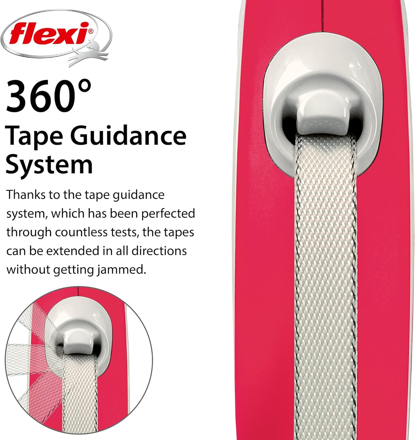 Flexi New Comfort Tape Grey & Red Small 5m Retractable Dog Leash/Lead for dogs up to 15kgs/33lbs Small (5m) Grey & Red