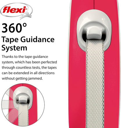Flexi New Comfort Tape Grey & Red Small 5m Retractable Dog Leash/Lead for dogs up to 15kgs/33lbs Small (5m) Grey & Red