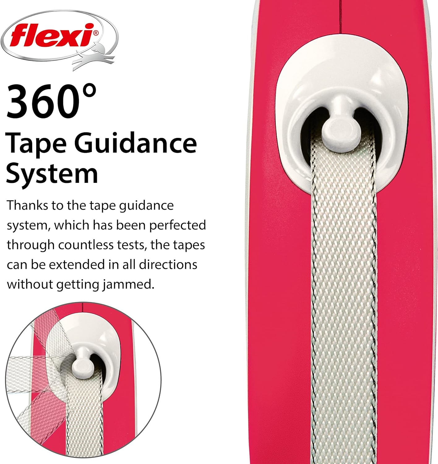 Flexi New Comfort Tape Grey & Red Medium 5m Retractable Dog Leash/Lead for dogs up to 25kgs/55lbs