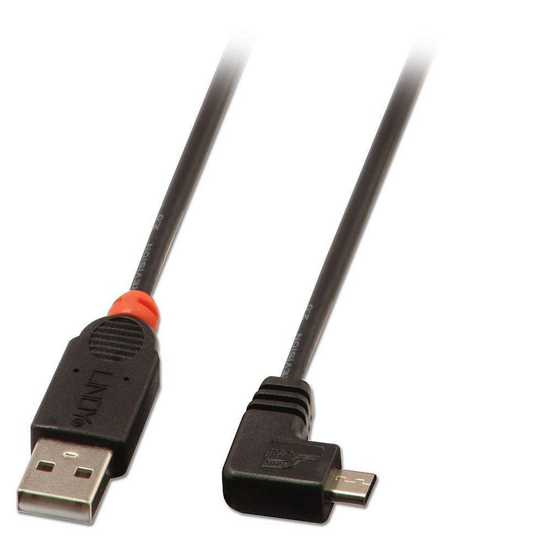 LINDY 31977 2m USB Micro-B Cable, 90 Degree Right Angle