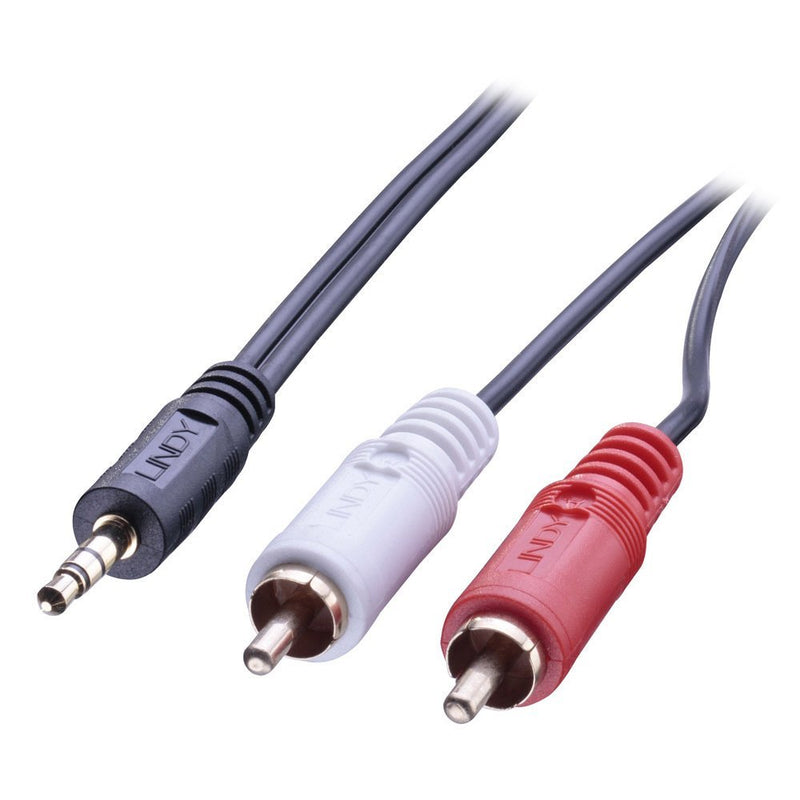 LINDY Audiokabel Stereo 2xRCA/3.5mm M/M 10m