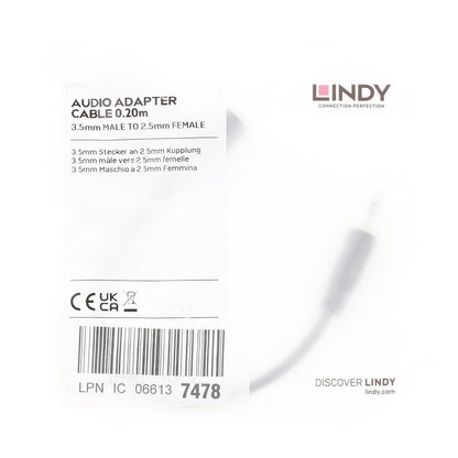 3.5 Mm Male Or Female Jack Adaptor Lindy 35699