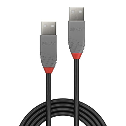 LINDY 36691 USB 2.0 Type A to A Cable, Anthra Line - Black