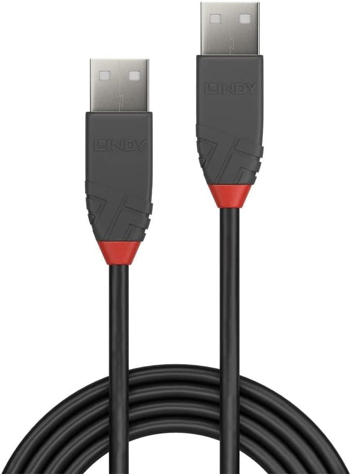 LINDY 36694 USB 2.0 Type A to A Cable, Anthra Line - Black