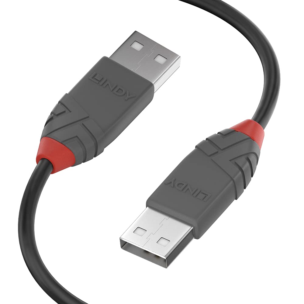 LINDY 36695 USB 2.0 Type A to A Cable, Anthra Line - Black