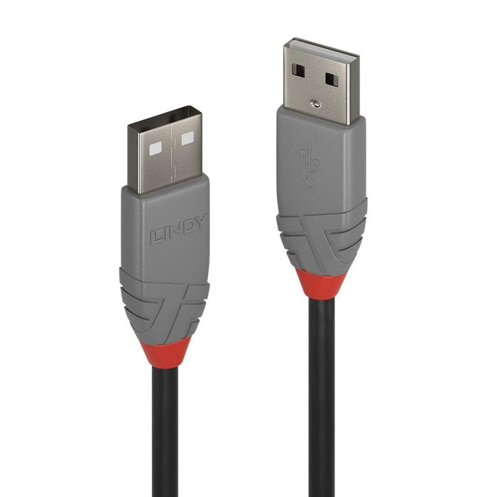 LINDY 36695 USB 2.0 Type A to A Cable, Anthra Line - Black