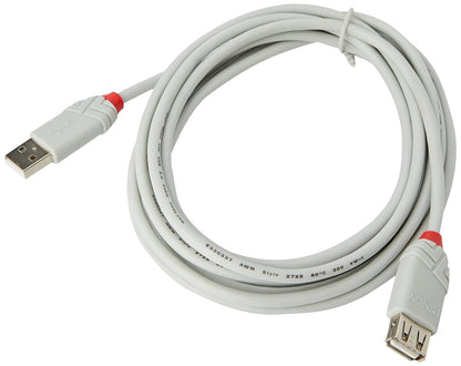 LINDY 36714 USB 2.0 Type A Extension Cable, Anthra Line - Grey