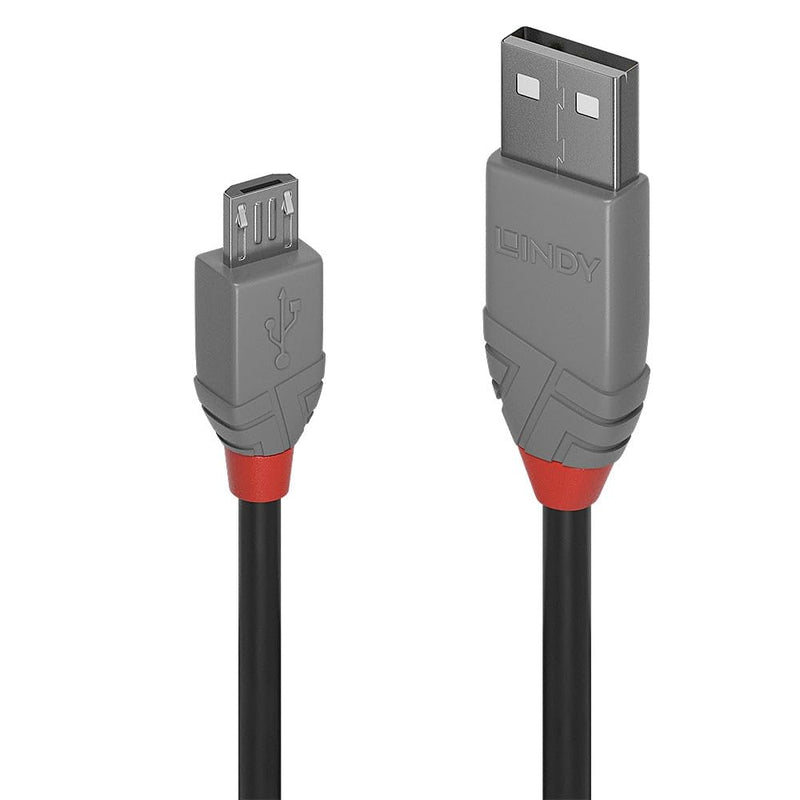 LINDY 36734 3 m Anthra Line USB 2.0 Type A to Micro-B Cable - Black
