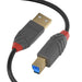 Lindy 36740 0.5m USB 3.2 Type A to B Cable, 5Gbps, Anthra Line, Black
