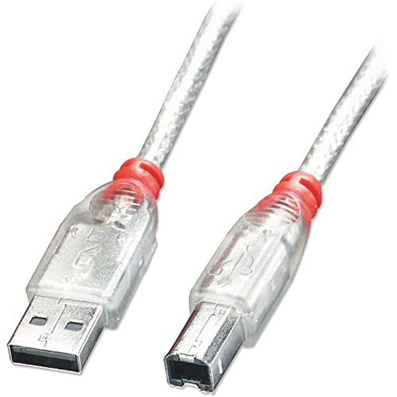 LINDY 2 m Type A to B USB 2.0 Cable - Transparent