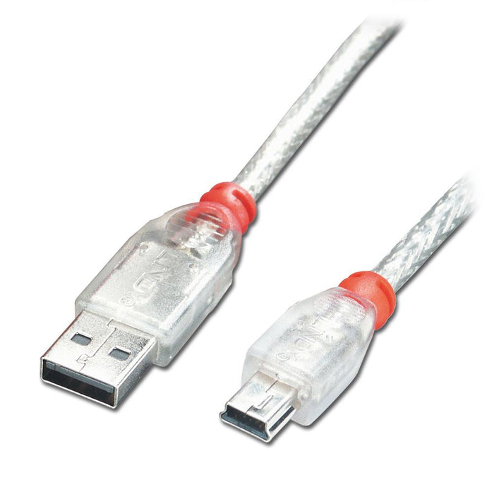LINDY 2 m Type A to Mini-B USB 2.0 Cable - Transparent