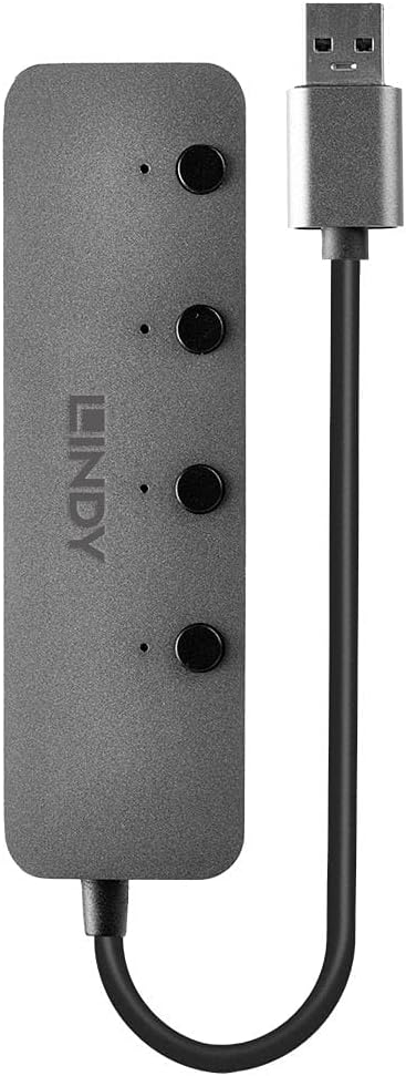 LINDY Hub USB Negro Gris (1 Unidad