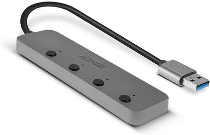 LINDY Hub USB Negro Gris (1 Unidad