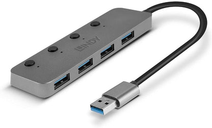 LINDY Hub USB Negro Gris (1 Unidad