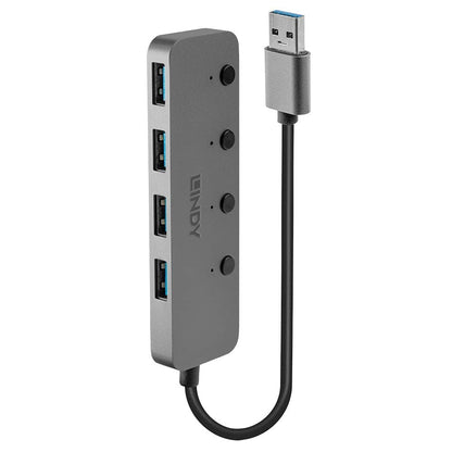 LINDY Hub USB Negro Gris (1 Unidad