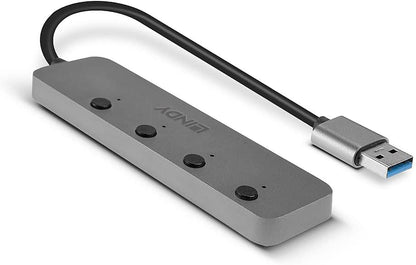 LINDY Hub USB Negro Gris (1 Unidad