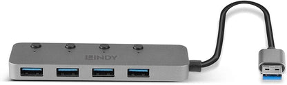 LINDY Hub USB Negro Gris (1 Unidad