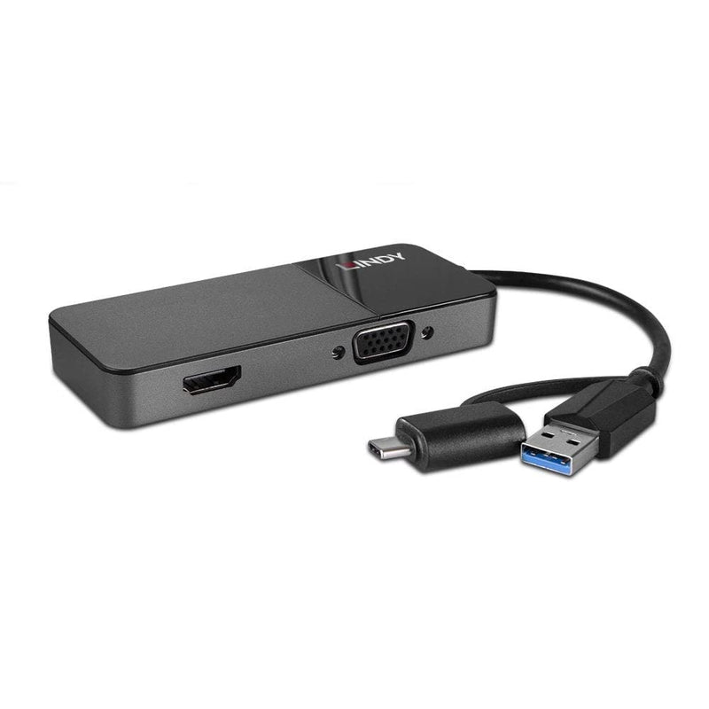 LINDY USB 3.0 Type A and C to HDMI & VGA