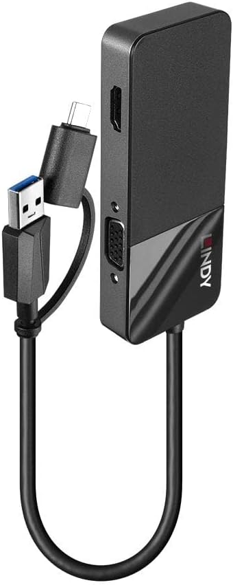 LINDY USB 3.0 Type A and C to HDMI & VGA
