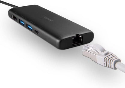 Lindy DST-Mini, USB C Laptop Docking Station with 4K & 100W Pass-Through Charging for Laptop & Peripherals -HP Mac Acer Dell Asus Lenovo -HDMI, 2 USB-A with Battery Charging, Ethernet, SD, microSD