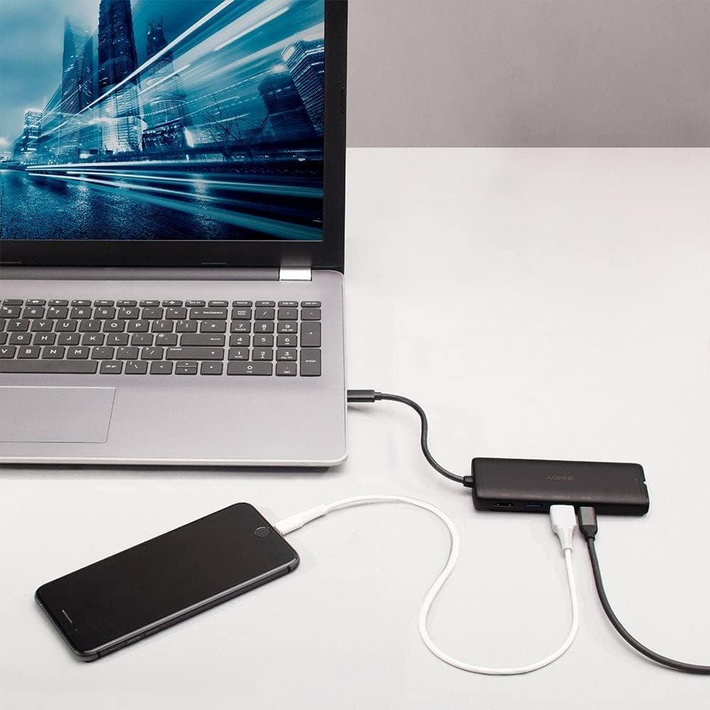 Lindy DST-Mini, USB C Laptop Docking Station with 4K & 100W Pass-Through Charging for Laptop & Peripherals -HP Mac Acer Dell Asus Lenovo -HDMI, 2 USB-A with Battery Charging, Ethernet, SD, microSD