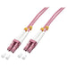 LINDY 46341 2m LC-LC OM4 50/125 Fibre Optic Patch Cable, Pink