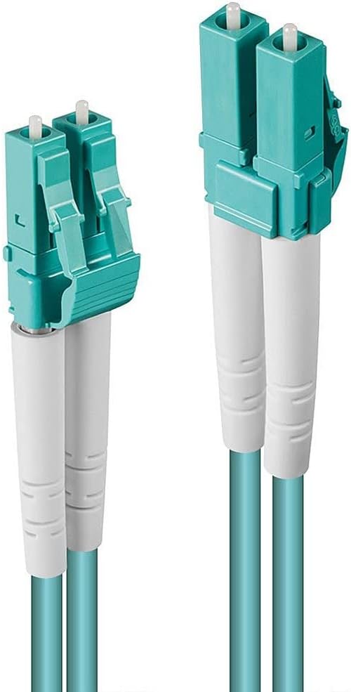LINDY 3.0m OM3 LC Duplex cable de fibra optica 3 m Turquesa - Cable de fibra óptica (3 m, OM3, LC, LC, Male connector/Male connector, Turquesa