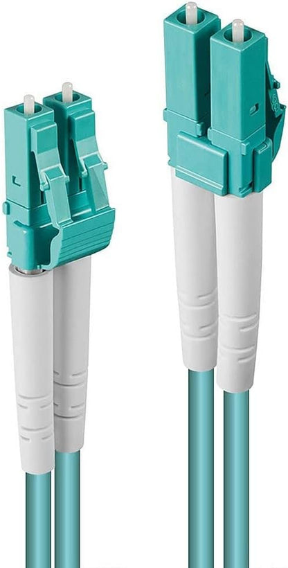 LINDY 3.0m OM3 LC Duplex cable de fibra optica 3 m Turquesa - Cable de fibra óptica (3 m, OM3, LC, LC, Male connector/Male connector, Turquesa