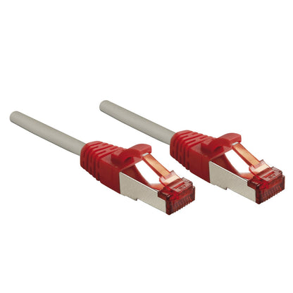 Lindy Cat. 6 S/FTP 10 m Crossover Network Cable 10 M CAT6 S/FTP (S-STP) Network Cable – Grey, Red (10 m CAT6 RJ45 S/FTP (S-STP), RJ-45, Grey