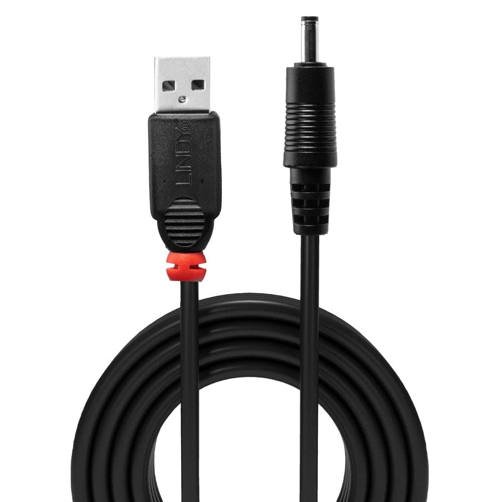 LINDY 1.5m USB to 1.35mm Inner / 3.5mm Outer DC Cable, 70266