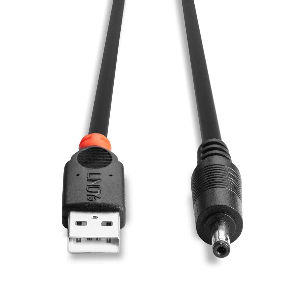 LINDY 1.5m USB to 1.35mm Inner / 3.5mm Outer DC Cable, 70266
