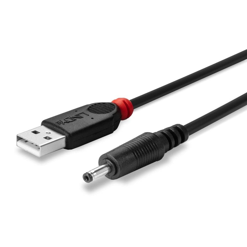 LINDY 1.5m USB to 1.35mm Inner / 3.5mm Outer DC Cable, 70266