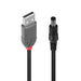 LINDY 70268 1.5m USB to 2.1mm Inner / 5.5mm Outer DC Cable,Black