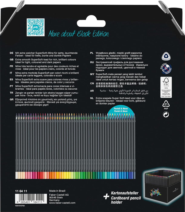 Faber-Castell Black Edition Colour Pencils, Cardboard Wallet of 100