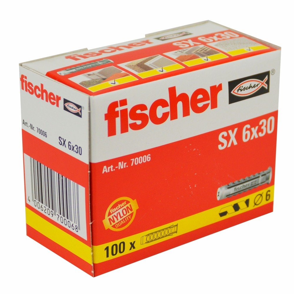 Studs Fischer Sx 70006 Nylon 6 X 30 Mm (100 Units)