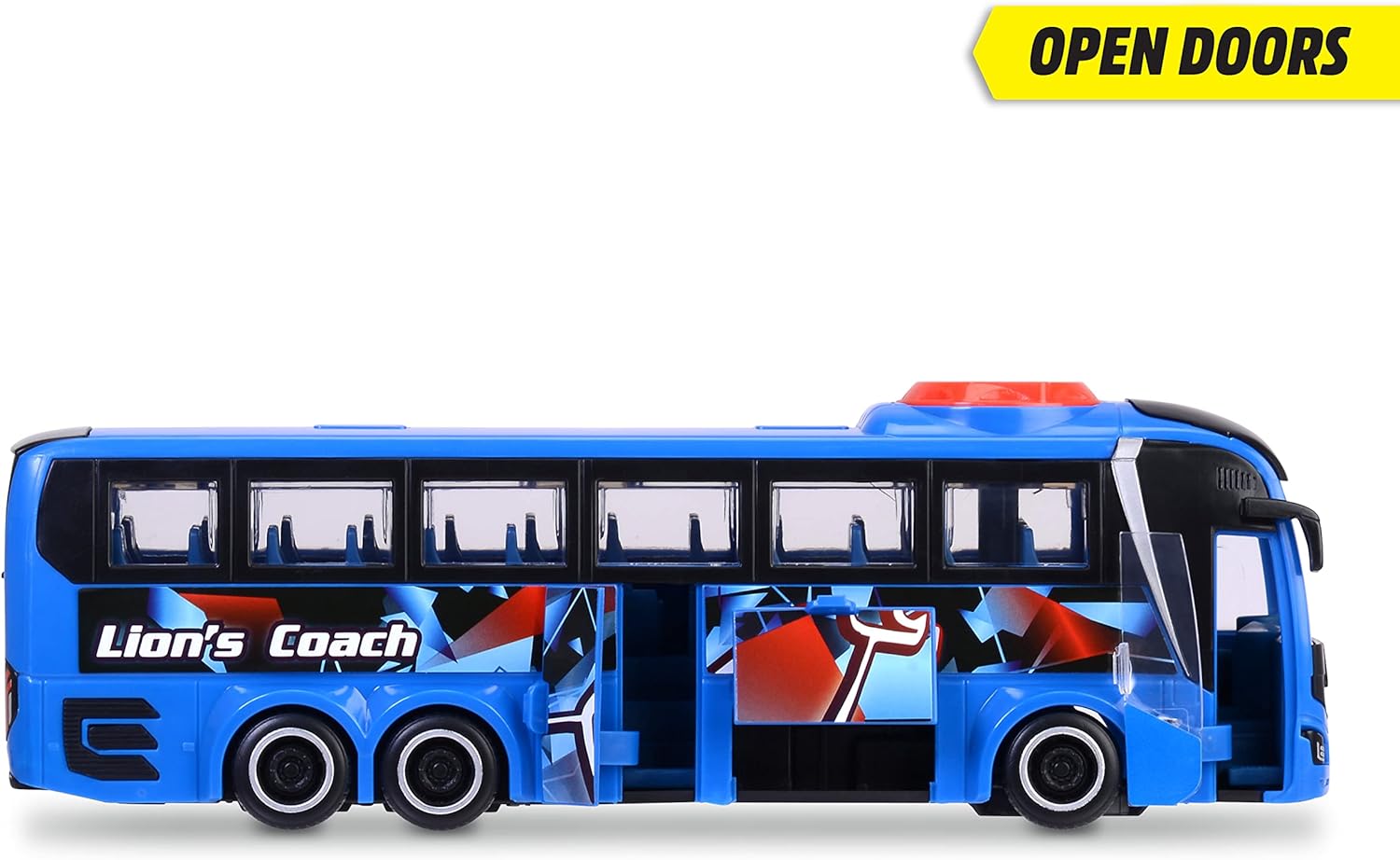 Dickie Toys - Autobús de Juguete Man Lion's Coach Azul, 27cm, Autocar con Función de Dirección, A Partir de 3 años (203744017)