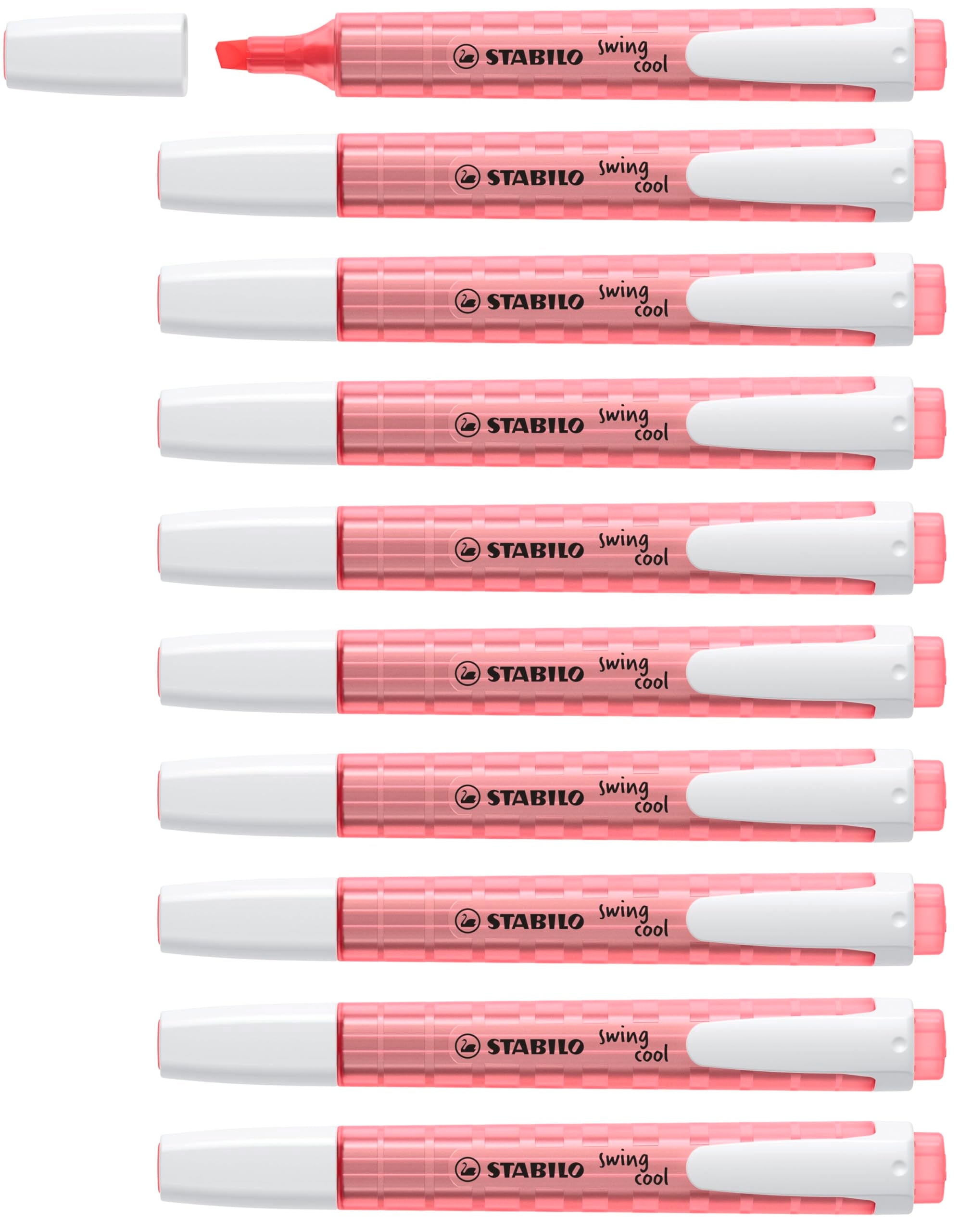STABILO - Markeerstift - swing cool - Smalle highlighter - 10 Stuks - Rood