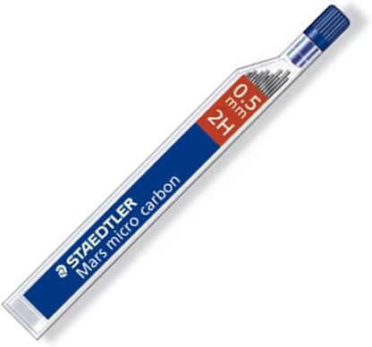 STAEDTLER Mars micro carbon 250 0.5mm - 2B - HB - HB - 2H - Pencil lead refills - 4 Tubes / Packs (48 Leads