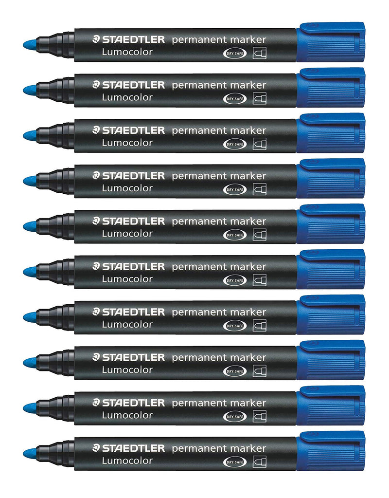 STAEDTLER Lumocolor Bullet Tip Permanent Marker, Blue