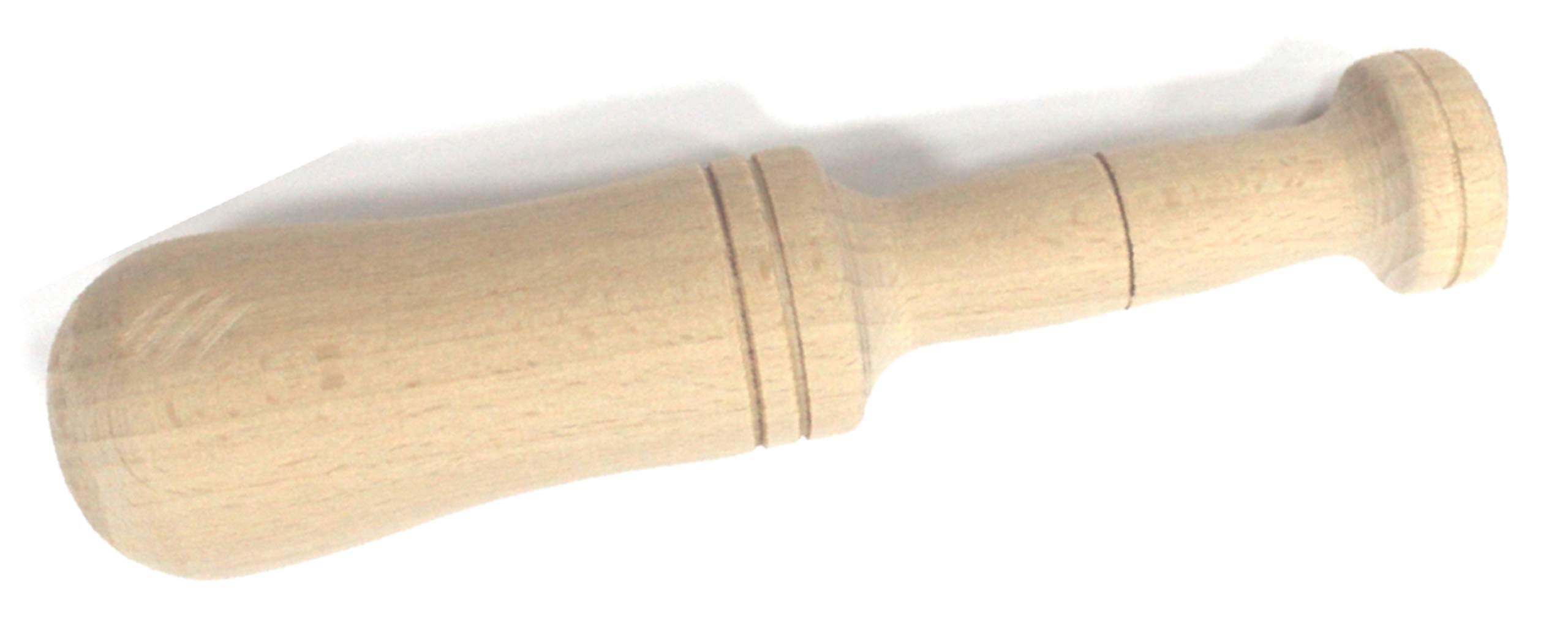 Fackelmann 30357 Hand Wooden Mortar Crushing Garlic, Spices, Natural Color, Ø4x20cm, 1pc, Wood, Brown|Beige|White|Yellow