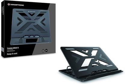 Conceptronic Thana 03B Ergo S Notebook Cooling Pad Cooling Pad up to 15.6 Inches Ergonomic Height Adjustable 7 Levels
