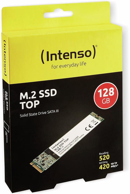 Intenso M.2 SSD Top - Unidad de Estado sólido de 128 GB (M.2 2280, SATA III, hasta 550 MB/s)