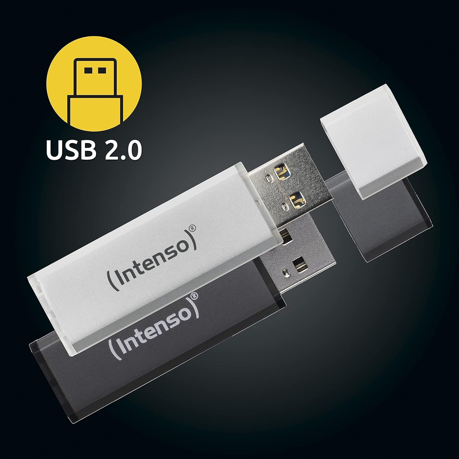 Intenso Alu Line 2x 32 GB USB 2.0 Memory Stick Silver and Anthracite Pack of 2 2x 32 GB - USB 2.0 Silver + Anthracite