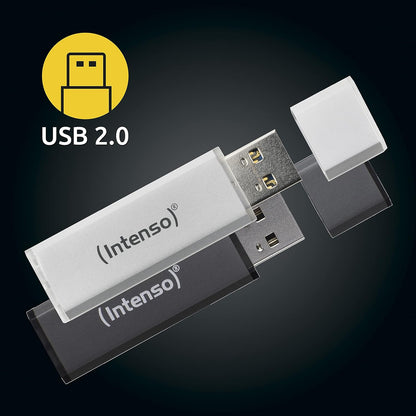 Intenso Alu Line 2x 32 GB USB 2.0 Memory Stick Silver and Anthracite Pack of 2 2x 32 GB - USB 2.0 Silver + Anthracite