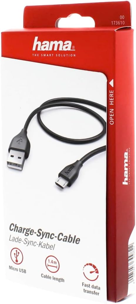 Hama 1.4m, USB2.0-A/USB2.0 Micro-B USB cable 1.4m USB A Micro-USB B Black