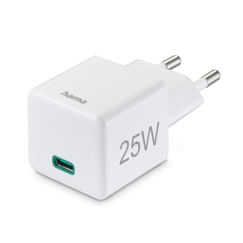 Hama Fast Charger, USB-C, PD/Qualcomm®, Mini Charger, 25 W, White