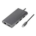 LogiLink UA0382 - USB 3.2 (Gen 1) Docking Station with 8 Ports and PD (Power Delivery) 100 W, 1 x USB-C (PD) / 2 x USB 3.0/2 x USB 2.0/1 x HDMI / 1 x DisplayPort / 1 x RJ45 / Silver
