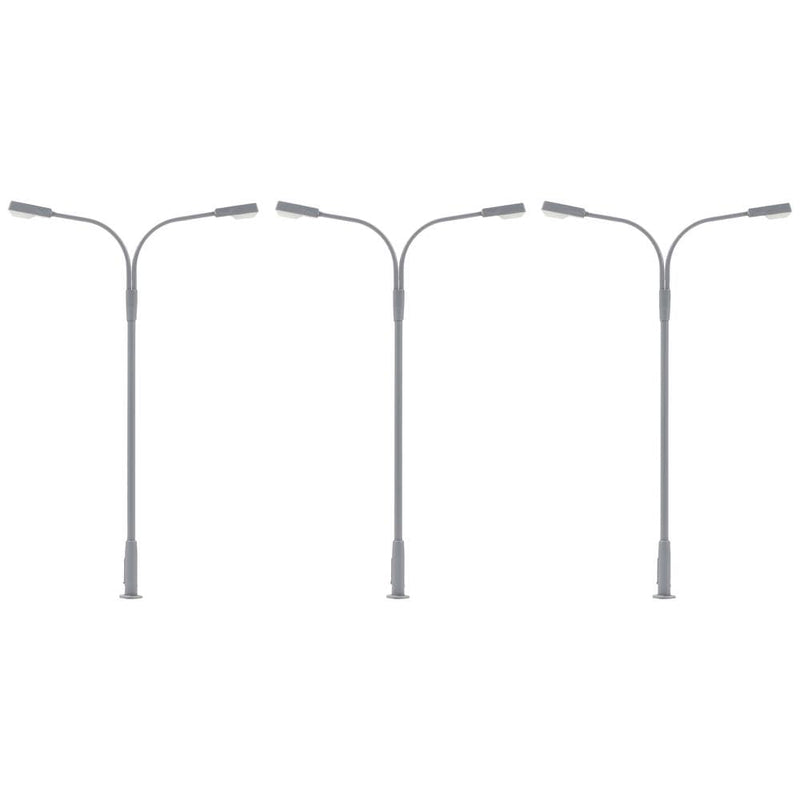 Faller - 1/87 Led-lantaarnpaal 2 Armen Koud Wit 3 Stuks (7/23) *